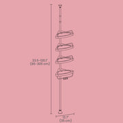 Adjustable 4 Tier Corner Shower Shelf for Bathroom 85 to 305 cm Rustproof Storage by Songmics