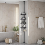 Adjustable 4 Tier Corner Shower Shelf Rustproof Telescopic Bathroom Caddy by Songmics