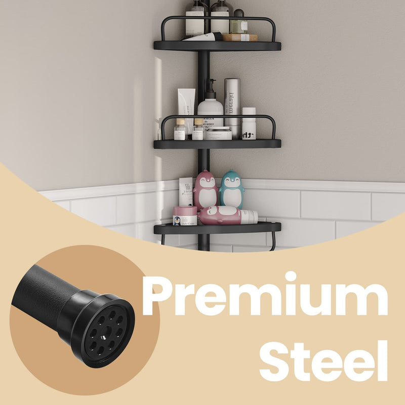 Adjustable 4 Tier Corner Shower Shelf Rustproof Telescopic Bathroom Caddy by Songmics