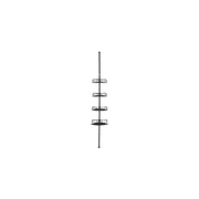 4 Tier Corner Shower Caddy Tension Pole No Drill Rustproof Storage Rack Ink Black by Songmics