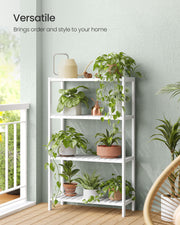 4 Tier Bamboo Storage Shelf Freestanding Shelving Unit for Bathroom or Kitchen by Songmics