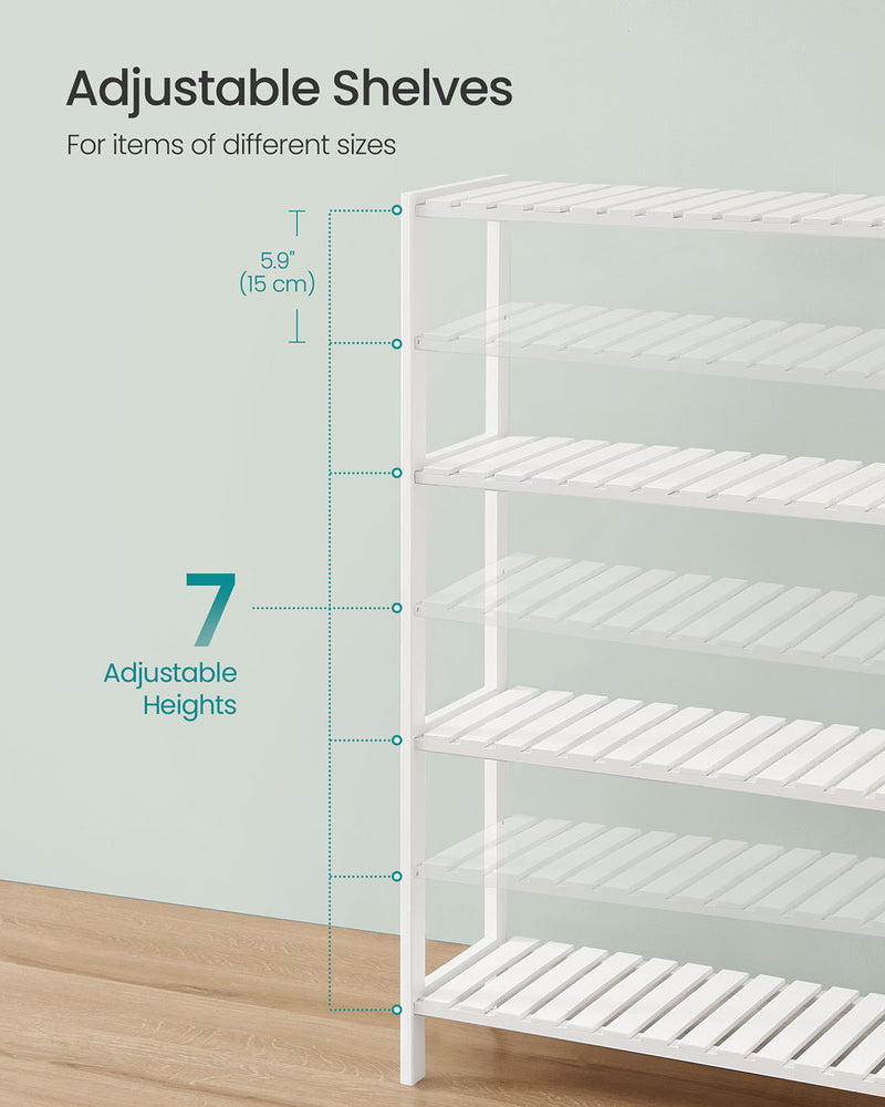 4 Tier Bamboo Storage Shelf Freestanding Shelving Unit for Bathroom or Kitchen by Songmics
