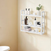 Bamboo Bathroom Shelving Unit Wall Mounted or Free Standing with 3 Tiers by Songmics