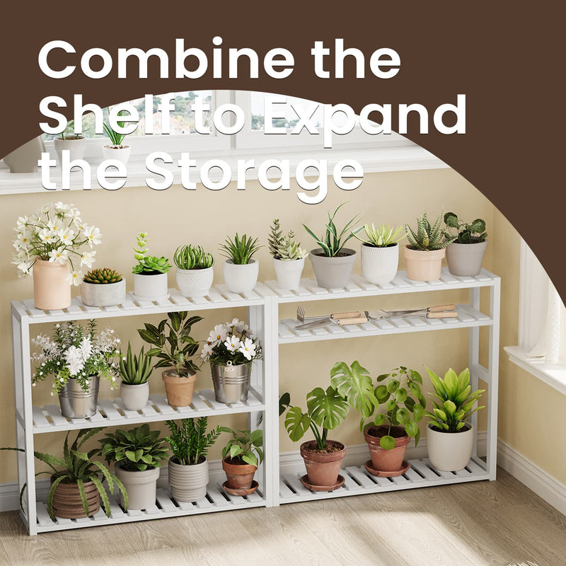 Bamboo Bathroom Shelving Unit Wall Mounted or Free Standing with 3 Tiers by Songmics