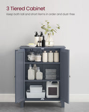 Grey Double Door Bathroom Cabinet with Adjustable Shelf by Vasagle, 30x60x80cm