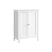 White Double Door Bathroom Cabinet with Adjustable Shelves and Storage by Vasagle, 60 x 30 x 80cm