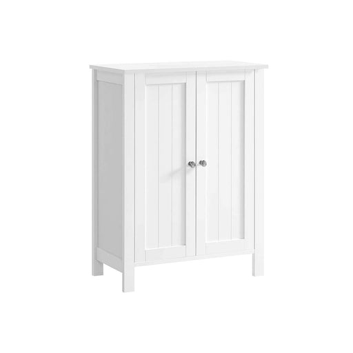 White Double Door Bathroom Cabinet with Adjustable Shelves and Storage by Vasagle, 60 x 30 x 80cm
