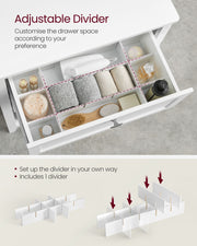 White Bathroom Cabinet with 2 Drawers and Woven Storage Baskets by Vasagle