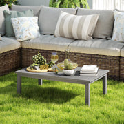 Grey Aluminium Outdoor Coffee Table 100cm x 60cm Weather Resistant by Outsunny