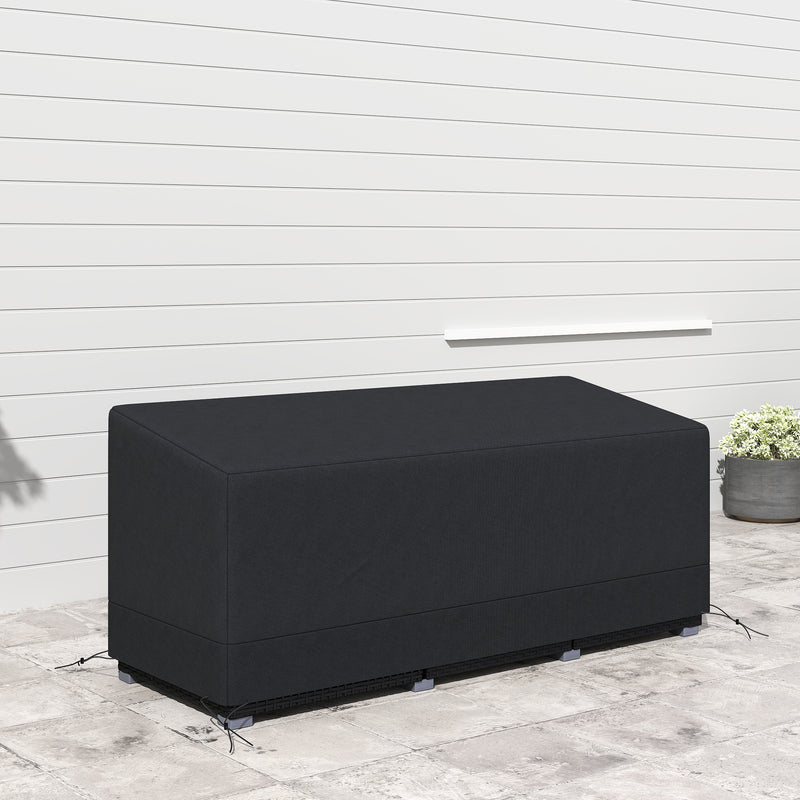 Black Rectangular Patio Furniture Cover for 3 Seater Sofa Water UV Resistant 600D Oxford by Outsunny