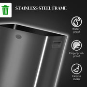 Black 40L Dual Compartment Stainless Steel Bin With Deodoriser Holders by HOMCOM