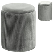 Ottoman Storage Bench with Reversible Table Lid and Hidden Compartment Grey AOSOM
