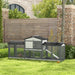 Large 2-Tier Rabbit Hutch with Double Side Runs Plastic Tray and Ramp Light Grey by PawHut