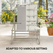 Garden Chair Set with Footstool and Side Table for Relaxing Outdoors Beige and Light Grey Outsunny