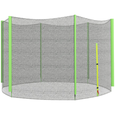 10ft Trampoline Net Replacement with Zipped Entrance and Pole Covers Green by SPORTNOW AOSOM