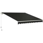 Black 3 x 2.5m Retractable Garden Awning Manual Canopy Sun Shade With Crank Handle by Outsunny