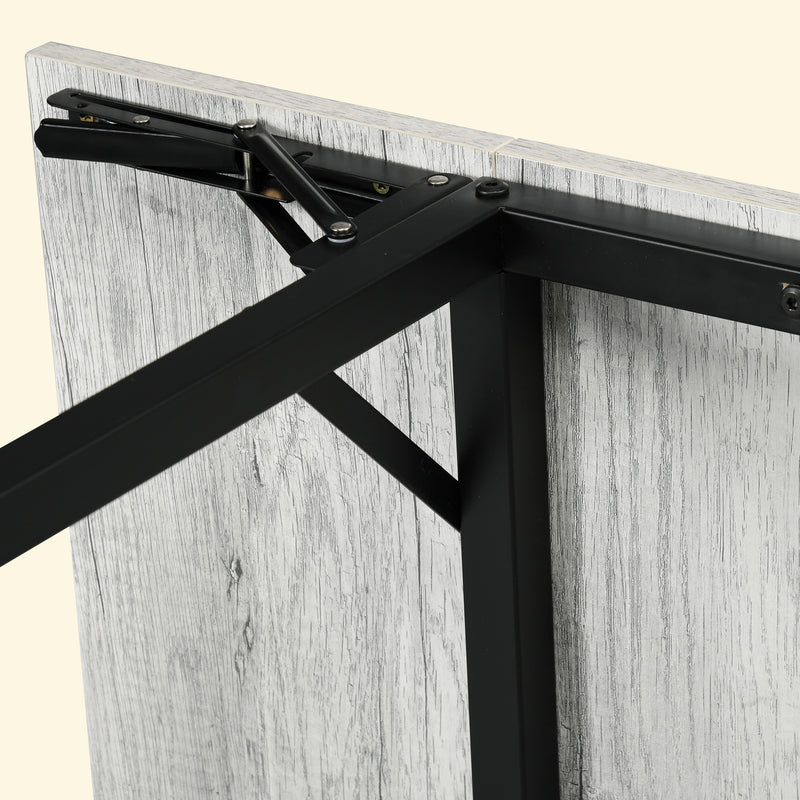 Extendable Drop Leaf Dining Table for Small Spaces Seats Four People Grey