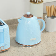 Fast Boil Kettle and 2 Slice Toaster Set with Auto Shut Off for Quick Breakfasts, Light Blue