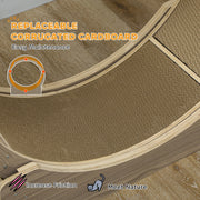 Walnut Brown Cat Exercise Wheel with Brake and Scratching Pads by PawHut