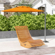 Modern Wooden Outdoor Rocking Chair with Slatted Seat Ideal for Garden or Patio Use, Teak Outsunny