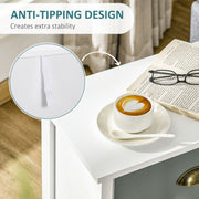 Set of 2 Bedside Tables with 3 Drawers Ideal for Bedroom or Living Room Grey and Blue AOSOM