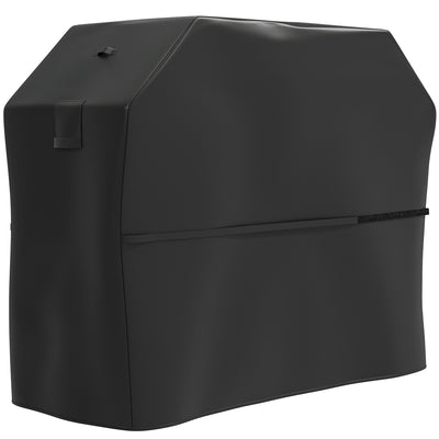 Black Waterproof BBQ Cover 600D Oxford Fabric Rip-Proof with Windproof Straps 147cm by Outsunny