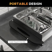 Electric Buffet Server With 4 Warming Trays and Adjustable Temperature Control Silver