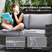 Two Seater Rattan Outdoor Sofa Dark Grey Weather Resistant by Outsunny