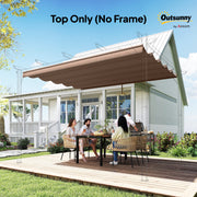 Brown Replacement Canopy for 4x3m Retractable Pergola Frame Sliding Sunshade Roof