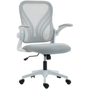 Ergonomic Mesh Office Chair with Foldable Backrest for Home or Office Use Light Grey AOSOM