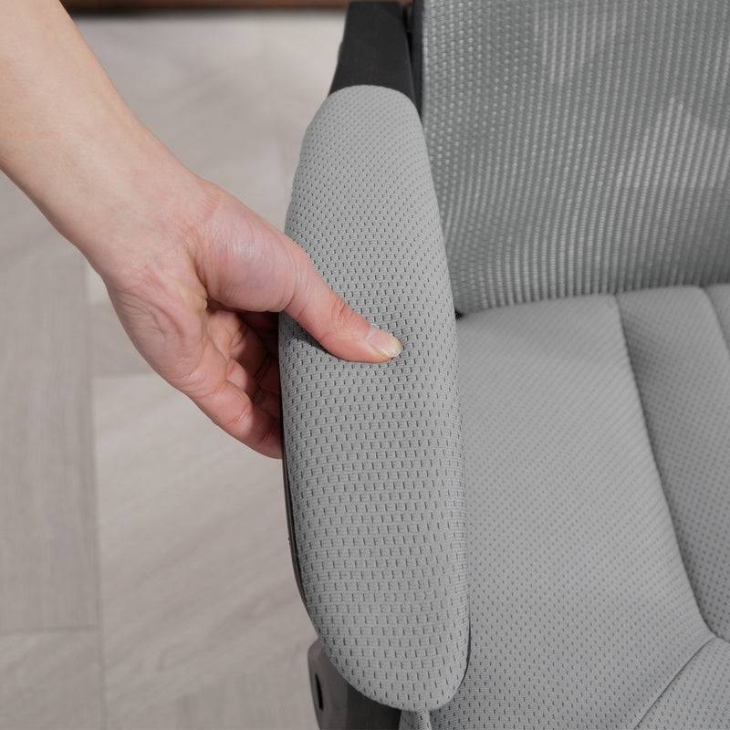 Dark Grey High Back Swivel Office Chair with Footrest and Adjustable Headrest by Vinsetto