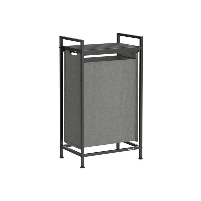 47L Pull Out Laundry Basket in Slate and Charcoal Grey with Smooth Sliding Rail by Vasagle