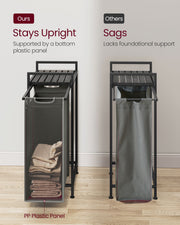 47L Pull Out Laundry Basket in Slate and Charcoal Grey with Smooth Sliding Rail by Vasagle