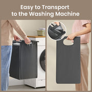 Double Laundry Basket with 2 Removable Bags, Shelf, and Steel Frame for Sorting Clothes by Vasagle