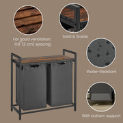 Laundry Basket with 2 Removable Bags and Steel Frame for Sorting Clothes by Vasagle