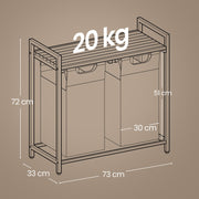 Laundry Basket with 2 Removable Bags and Steel Frame for Sorting Clothes by Vasagle