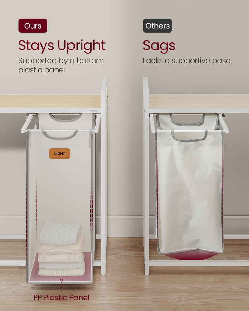 150L Laundry Hamper with 4 Sorting Compartments in Dove Grey and Cream White by Vasagle