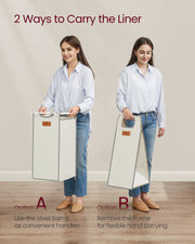 150L Laundry Hamper with 4 Sorting Compartments in Dove Grey and Cream White by Vasagle