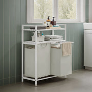 Laundry Hamper with 2 Pull Out Bags and Storage Shelves for Bathroom or Bedroom by Vasagle
