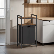 Laundry Hamper with Pull Out Bag and Storage Shelves 65L Capacity for Laundry Room by Vasagle