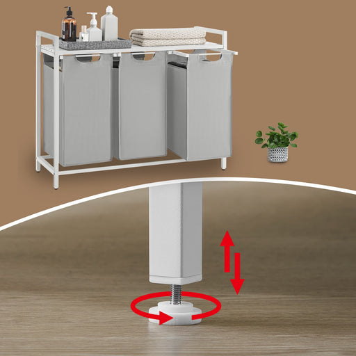 3 Compartment Laundry Hamper with Removable Pull Out Liners for Easy Sorting by Vasagle