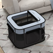 Foldable Dog Playpen with Ground Stakes and Storage Bag for Indoor and Outdoor Use Grey