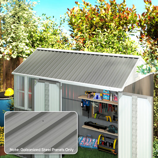 Set of 12 Corrugated Steel Roof Panels Ideal for Sheds and Garages Light Grey
