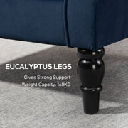 Retro Wingback Accent Chair with Button Tufted Upholstery for Lounge or Bedroom, Dark Blue