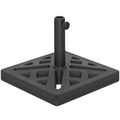 Black 15kg HDPE Garden Parasol Base with Cut-Out Design for Deck and Poolside by Outsunny
