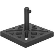 Black 15kg HDPE Garden Parasol Base with Cut-Out Design for Deck and Poolside by Outsunny