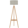 Floor Lamp with Shelf for Lighting and Storage Natural Wood
