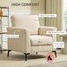 Beige Linen Look Armchair with Padded Seat and Wooden Legs by HOMCOM