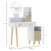 White Elegant Dressing Table with LED Mirror and Storage by HOMCOM