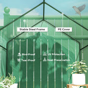 Green Walk In Greenhouse with Shelves 120 x 186cm for Plants and Seedlings by Outsunny